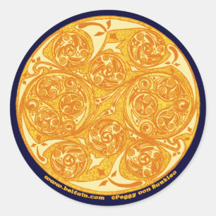 Celtic-gewundene Kunst-Aufkleber, Mandala-Entwurf Runder Aufkleber