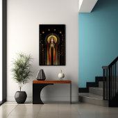 Celtic Goddess Brigid Rainbow Gold Schwarze Kunst Poster