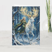 Celtic Goddess & Glowing White Stag Karte (Rückseite)