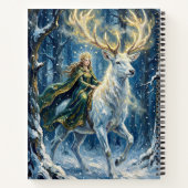 Celtic Goddess & Glowing White Stag Notizblock (Rückseite)