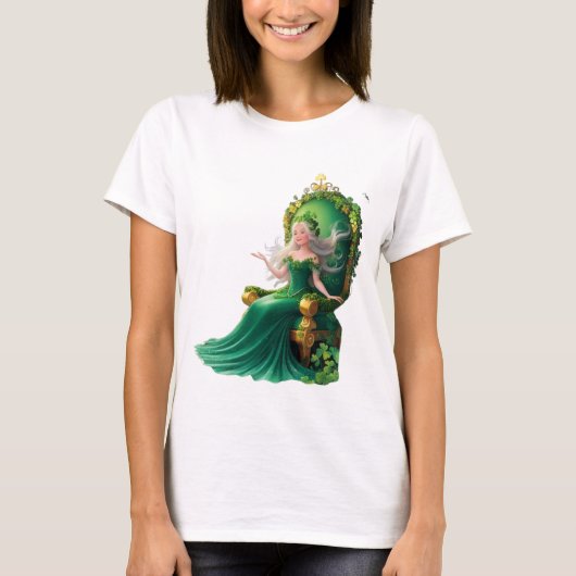 Celtic Goddess of Luck - St. Patrick's Day Fantasy T-Shirt (Vorderseite)