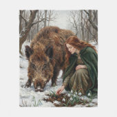 Celtic Goddess & Wild Boar Fleecedecke (Vorderseite)