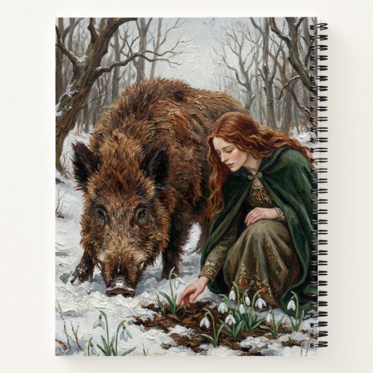 Celtic Goddess & Wild Boar Notizblock (Rückseite)