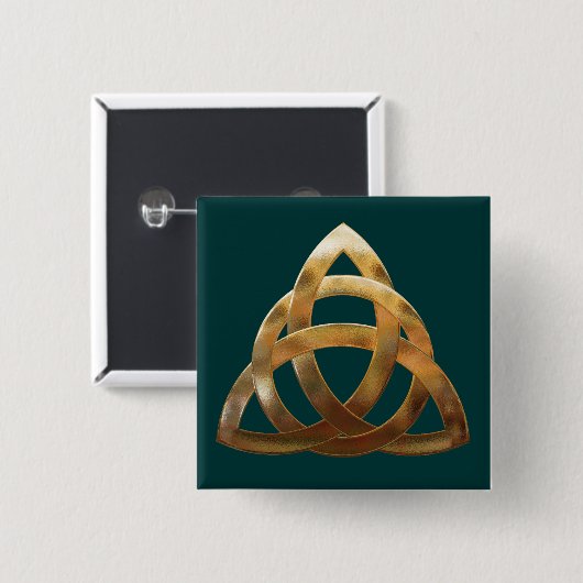 Celtic Gold Trinity Knot Button (Vorne & Hinten)
