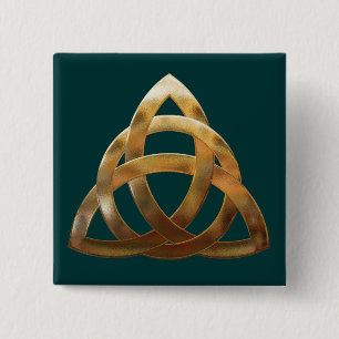Celtic Gold Trinity Knot Button