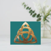 Celtic Gold Trinity Knot Postkarte (Stehend Vorderseite)