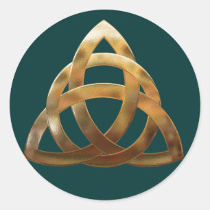 Celtic Gold Trinity Knot Runder Aufkleber