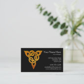 Celtic Golden D3 Irish Celtic Business Card Visitenkarte (Stehend Vorderseite)