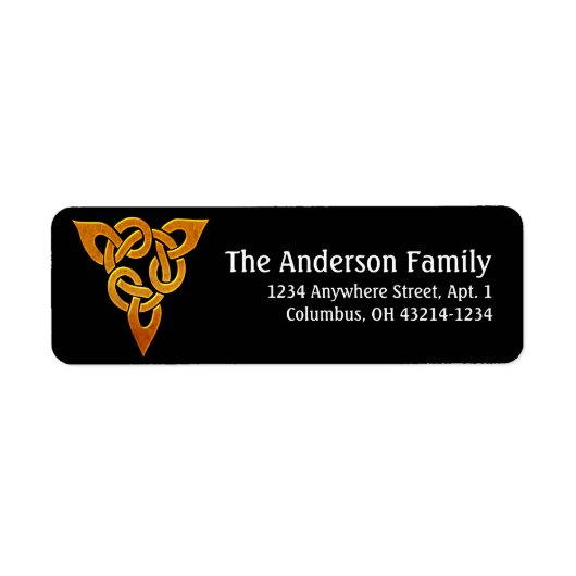 Celtic Golden D3 Irish Rücksendeadressen-Aufkleber (Vorne)