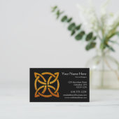 Celtic Golden D4 Irish Celtic Business Card Visitenkarte (Stehend Vorderseite)