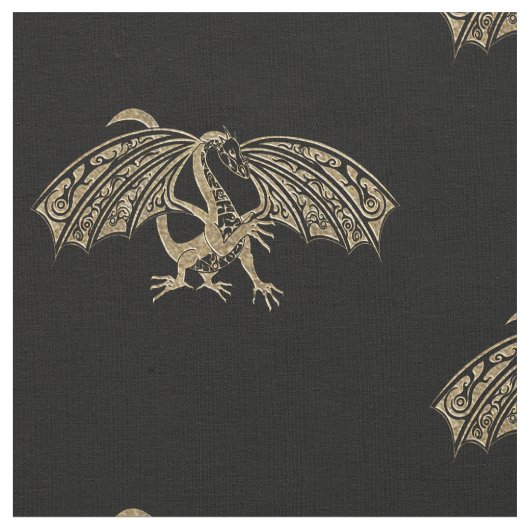 Celtic Golden Dragon Goth Stoff (Nahaufnahme)