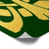 Celtic Golden Snake on Dark Green Poster (Ecke)