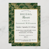 Celtic Green Gold Paisley Brautparty Einladung (Vorne/Hinten)