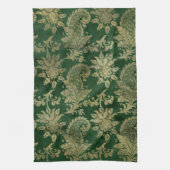 Celtic Green Gold Paisley Floral Pattern Geschirrtuch (Vertikal)