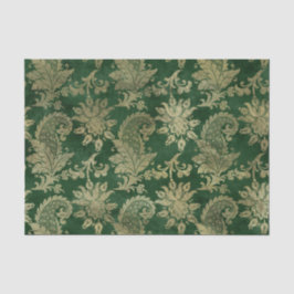 Celtic Green Gold Paisley Floral Pattern Seidenpapier