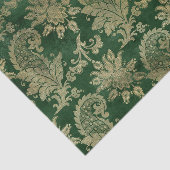 Celtic Green Gold Paisley Floral Pattern Seidenpapier (Ausschnitt)