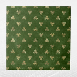 Celtic Green Gold Triple Spiral Fliese