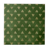 Celtic Green Gold Triple Spiral Fliese (Vorderseite)