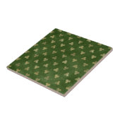 Celtic Green Gold Triple Spiral Fliese (Seite)