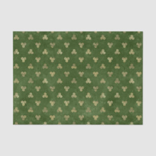 Celtic Green Gold Triple Spiral Seidenpapier