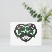 Celtic Green Inkblot Postkarte (Stehend Vorderseite)