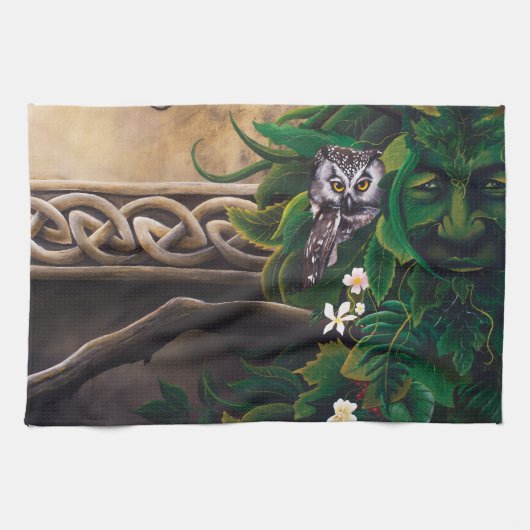 Celtic Green Man Geschirrtuch (Horizontal)