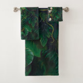Celtic Green Man Owl Badhandtuch Set (Insitu)