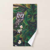 Celtic Green Man Owl Badhandtuch Set (Handtuch)