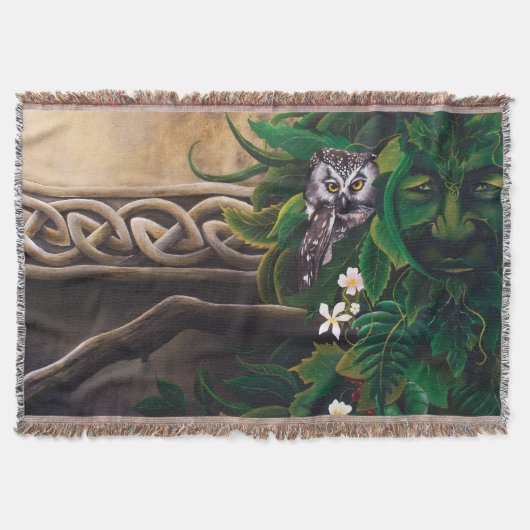 Celtic Green Man Owl Decke (Vorderseite)