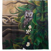 Celtic Green Man Owl Duschvorhang (Vorderseite)