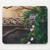 Celtic Green Man Owl Mousepad (Vorne)