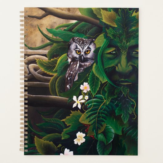 Celtic Green Man Owl Planer (Vorderseite)