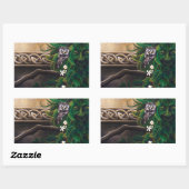 Celtic Green Man Owl Rechteckiger Aufkleber (Blatt)