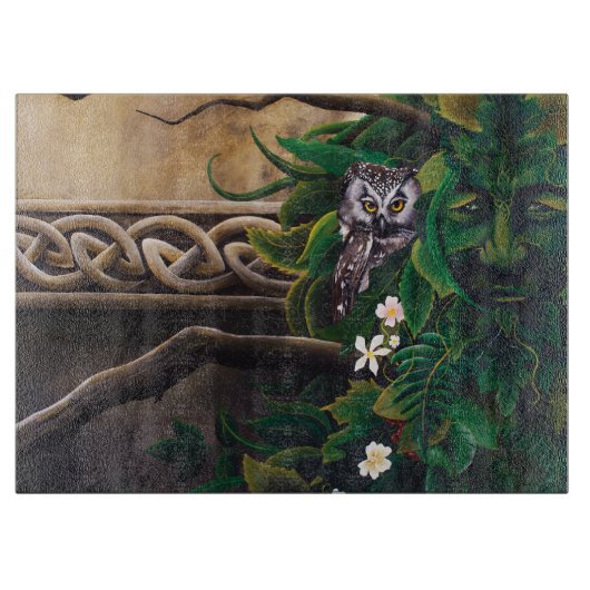 Celtic Green Man Owl Schneidebrett (Vorderseite)
