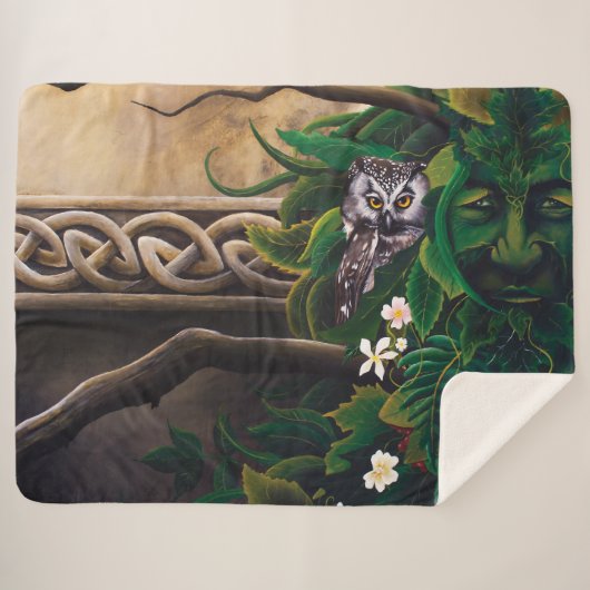 Celtic Green Man Owl Sherpadecke (Vorderseite (Horizontal))