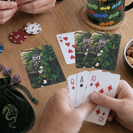 Celtic Green Man Owl Spielkarten