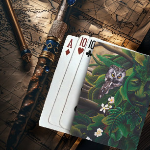Celtic Green Man Owl Spielkarten