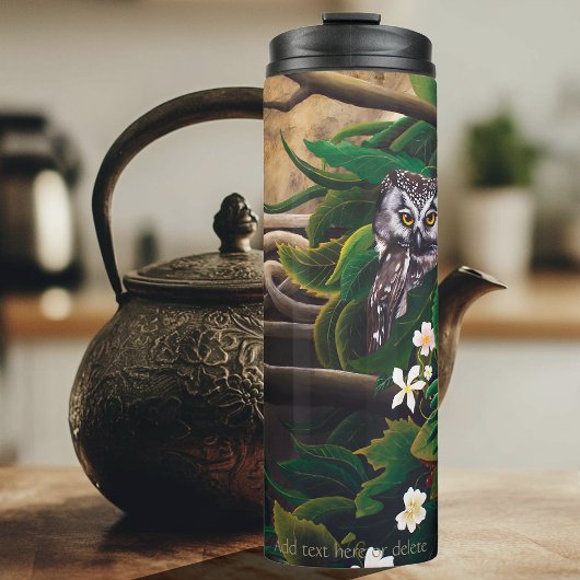 Celtic Green Man Owl Thermosbecher