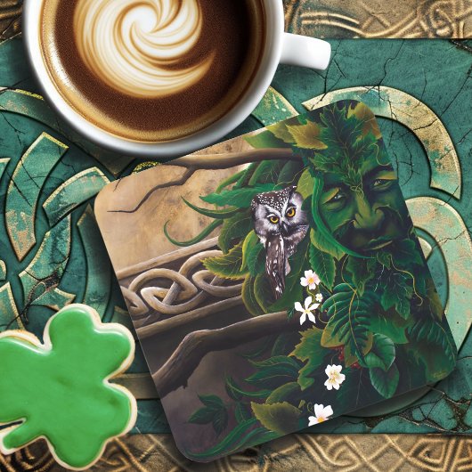 Celtic Green Man Owl Untersetzer