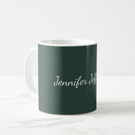 Celtic Green Modern Handwriting your name Kaffeetasse (Vorderseite Links)