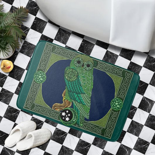 Celtic Green Owl Badematte