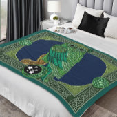 Celtic Green Owl Fleecedecke