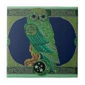 Celtic Green Owl Fliese (Vorderseite)
