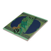 Celtic Green Owl Fliese (Seite)