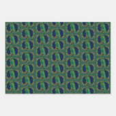 Celtic Green Owl Geschenkpapier Set (Vorderseite)