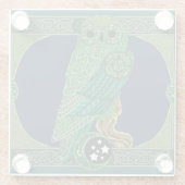 Celtic Green Owl Glasuntersetzer (Rückseite)