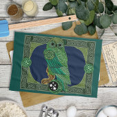 Celtic Green Owl Handtuch