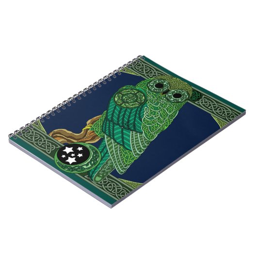 Celtic Green Owl Notizblock (Linke Seite)