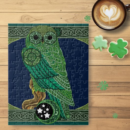 Celtic Green Owl Puzzle