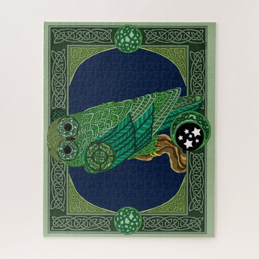 Celtic Green Owl Puzzle (Vertikal)